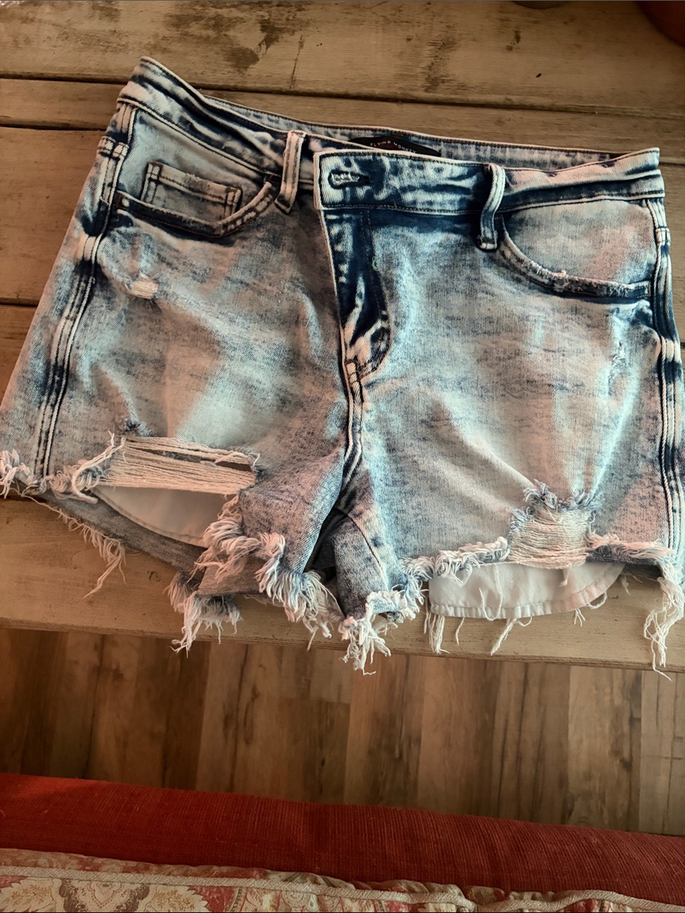 Flying Monkey Light Blue Acid Wash Distressed Jean Shorts